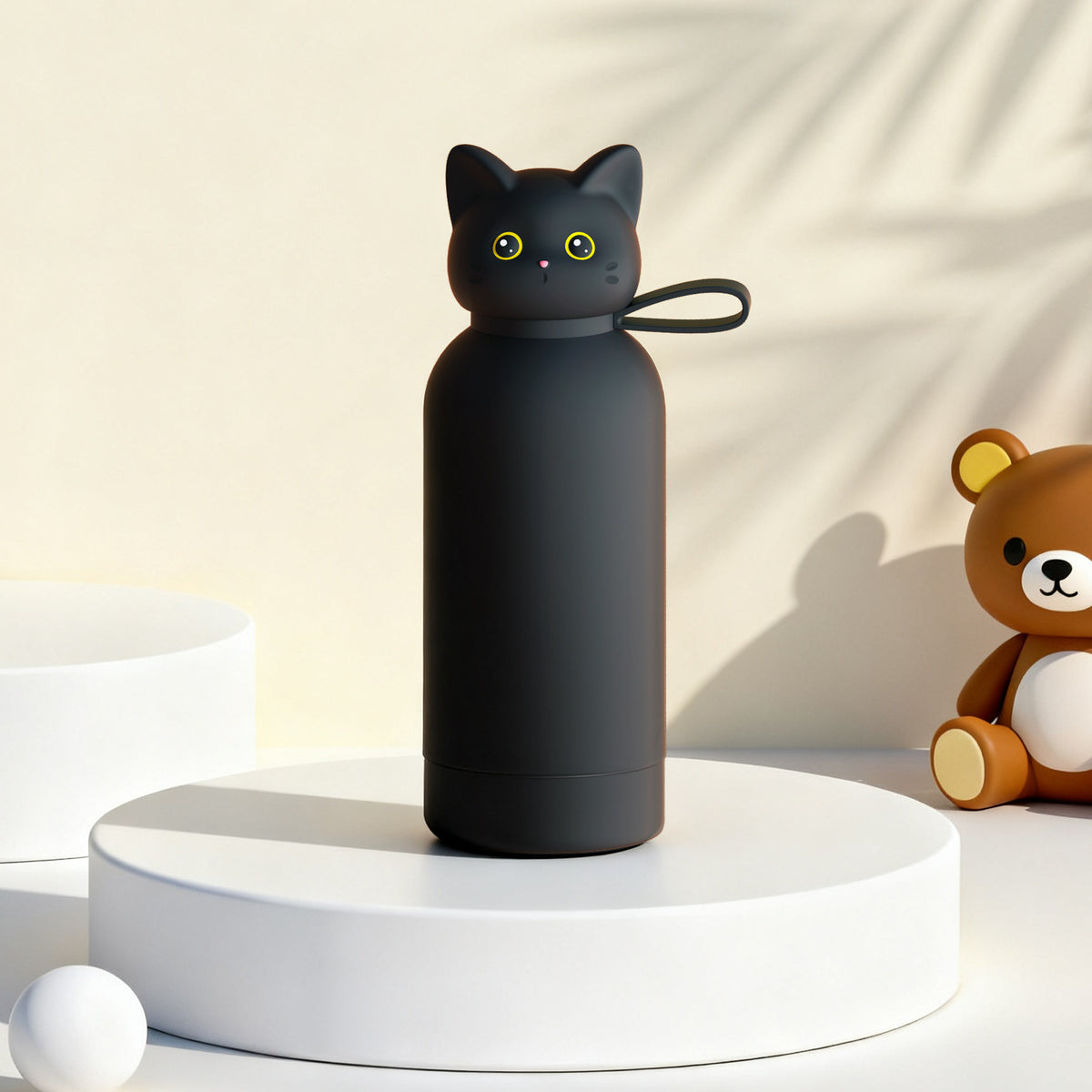 Cute Cat Stainless Steel Portable Water Bottle for Girls