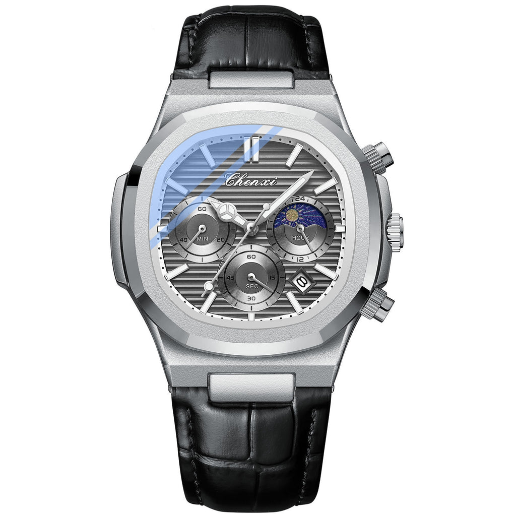 Multifonctionnel True Three Yeux montre homme à six broches