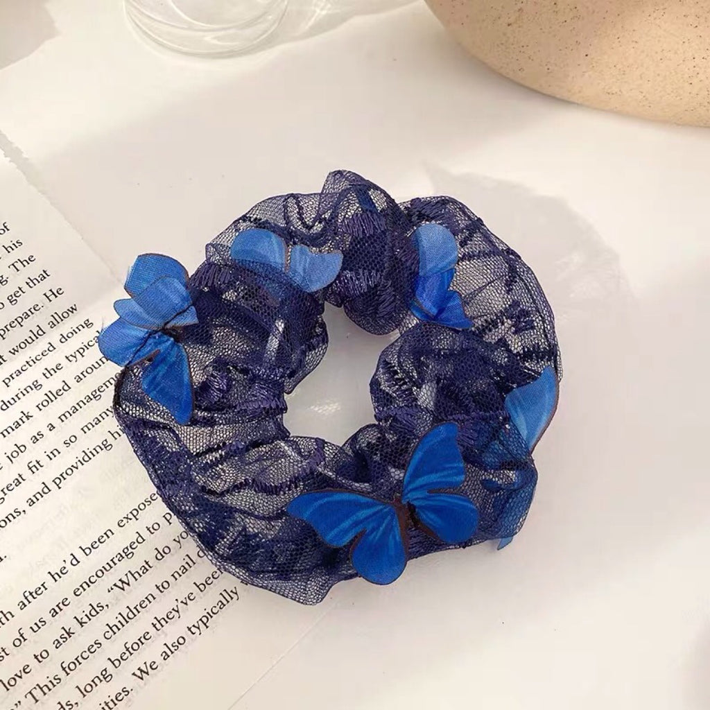 Accessoires de Cheveux de Butterfly pour femmes Mesh Pig Intestine Ring