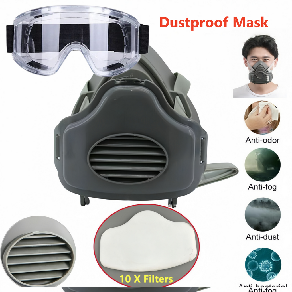 Respirateur de demi-face Masque à gaz Peinture en vaporisateur de visage Verres de sécurité pour 3200 avec 10 Rep