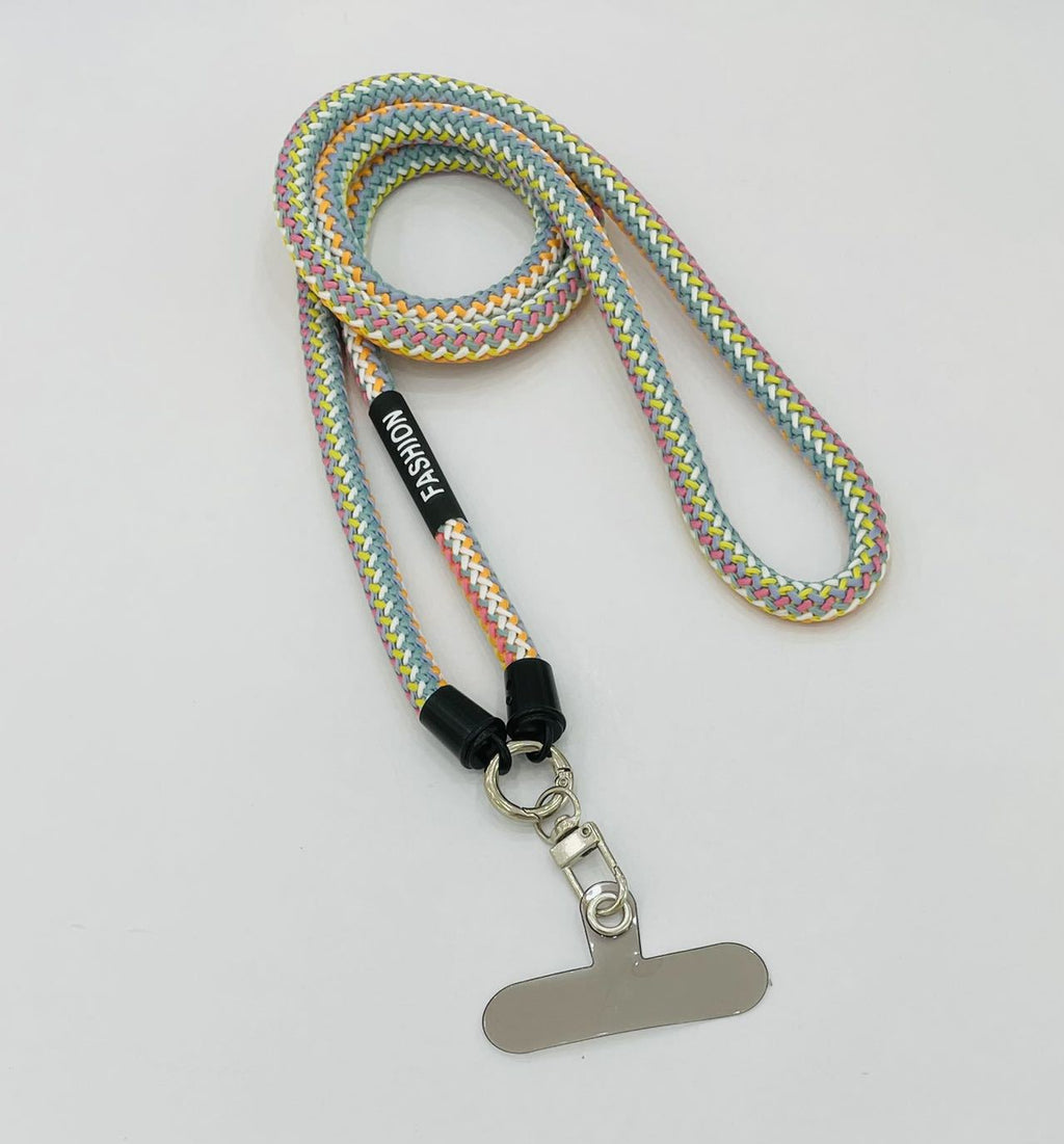 Lanyard de téléphone décoratif tressé fluorescent amovible