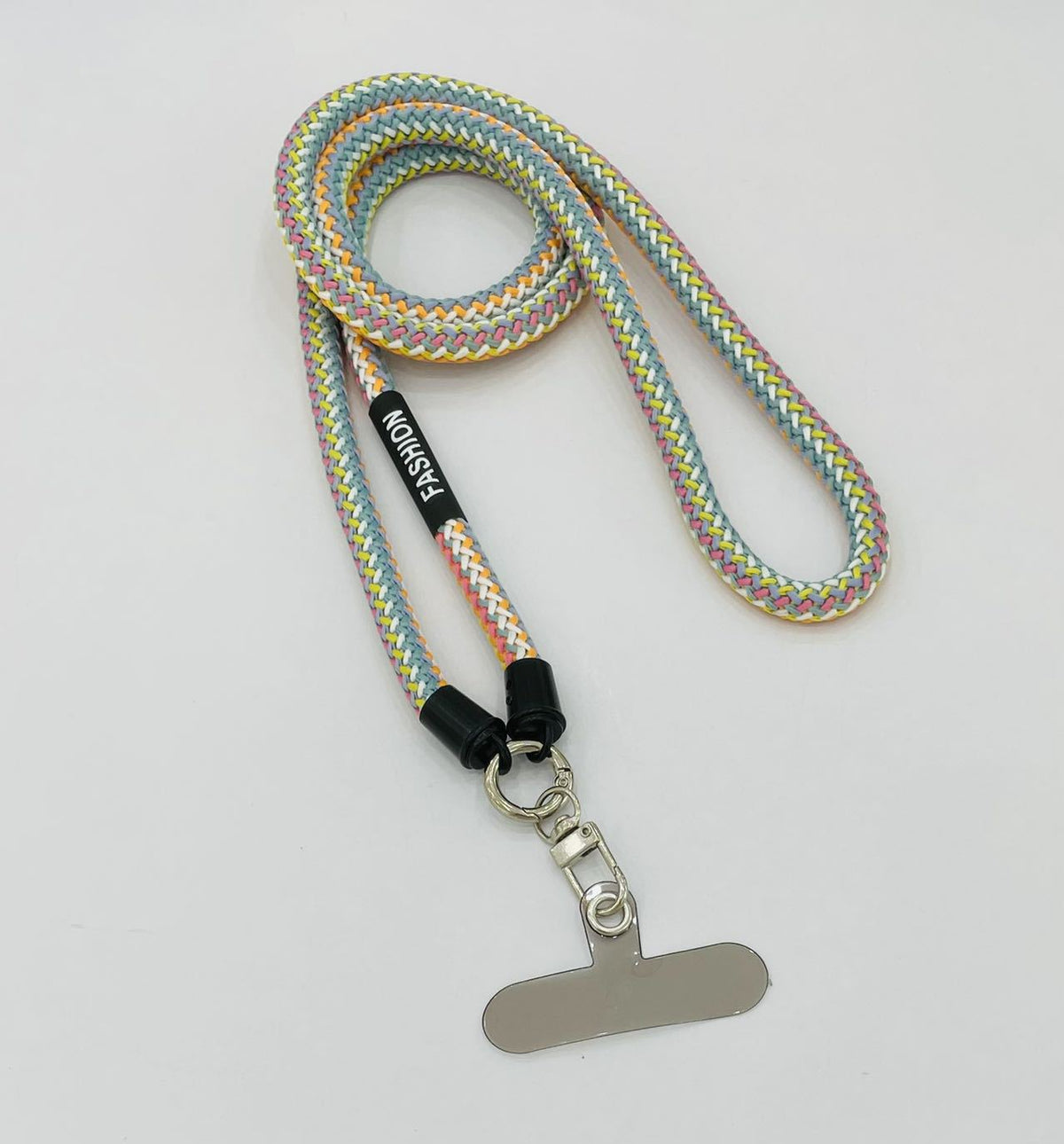 Lanyard de téléphone décoratif tressé fluorescent amovible