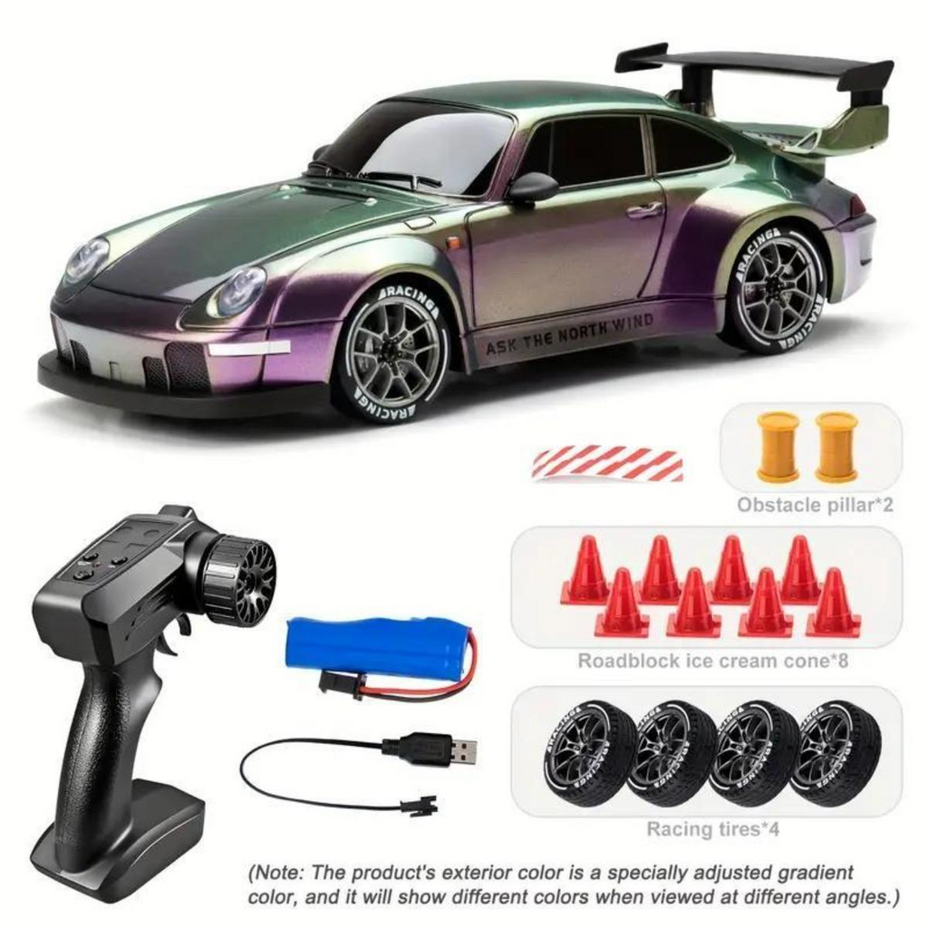 Échelle 2.4GHz 4WD télécommande RC Drift voiture lumières LED haute vitesse Drift pneus enfants jouet Fo