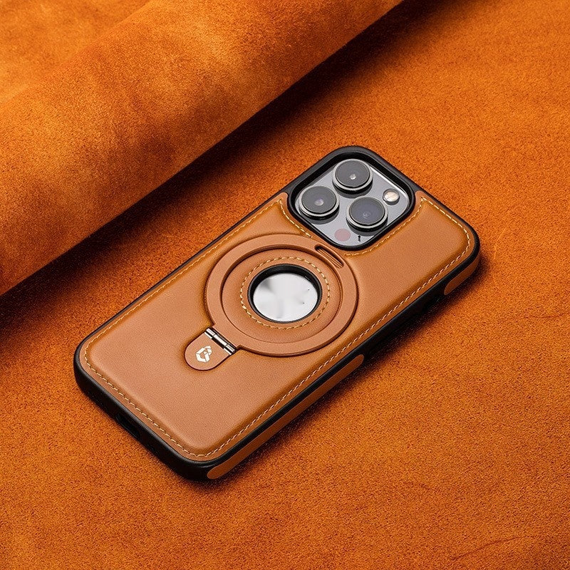 Applicable 16ProMax Magnetic Bracket Phone Case Business Leather Case Protection Case