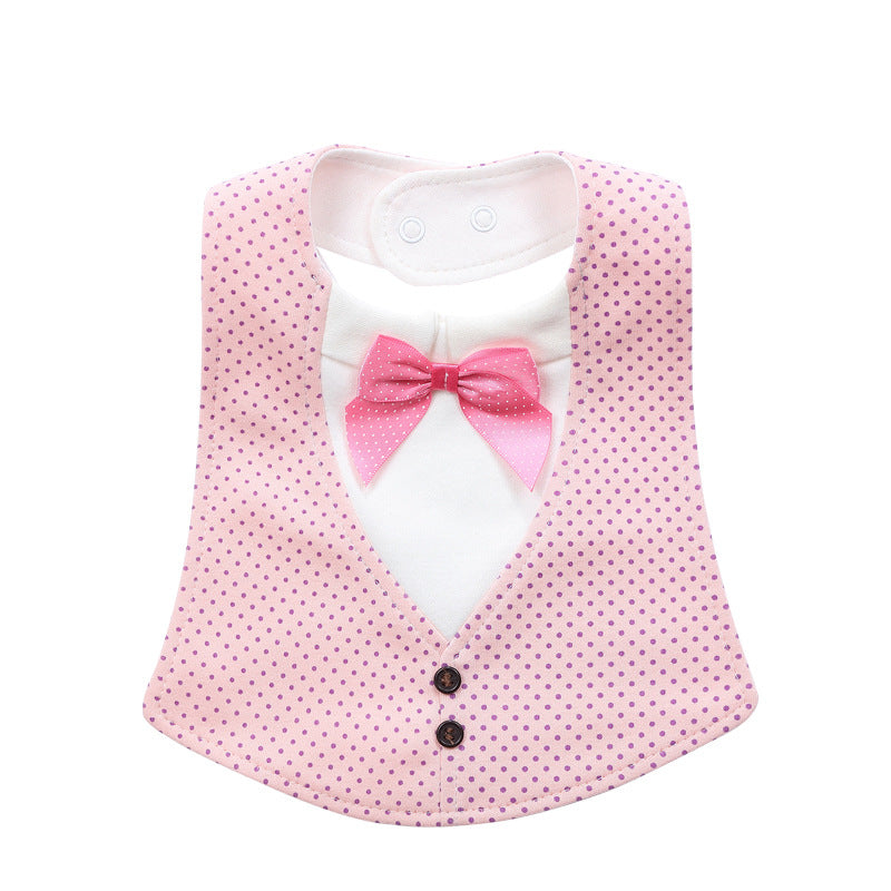 Bébé réglable en trois dimensions Bow Tie quatre couches Serviette étanche Salive
