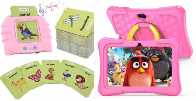 7-pouces d'éducation pour enfants plat avec housse en silicone de protection Manche de rotation à 360 degrés B