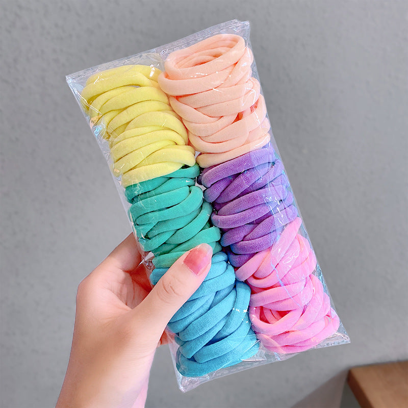 Candy Color Basic Coiffure Rope Accessoires de cheveux Serviette Anneau de cheveux Combiné costume simple tout-m