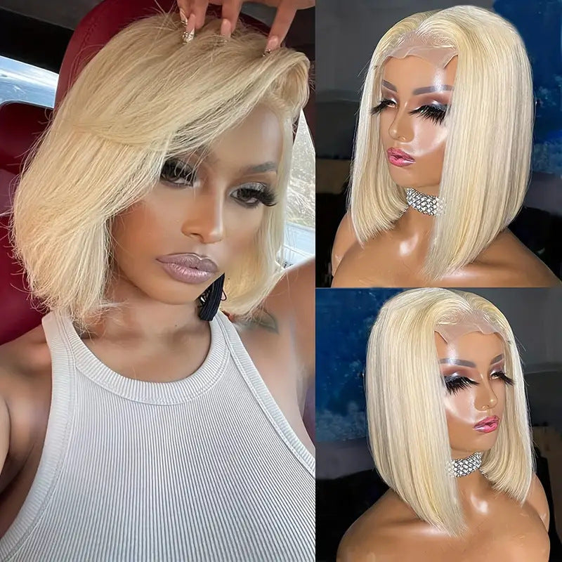 Short Bob Perruque devant Dentelle Amazon Bobhaircut Noir Court cheveux droits Perruque pleine tête