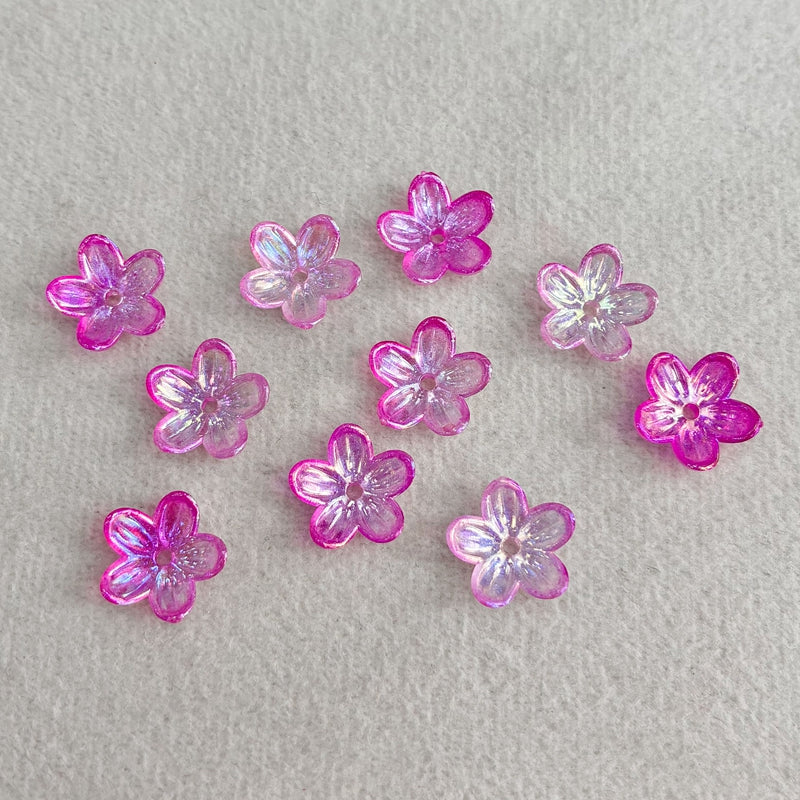 Graduent Perles Cinq-Petales Lumineuses Fleurs Acryliques