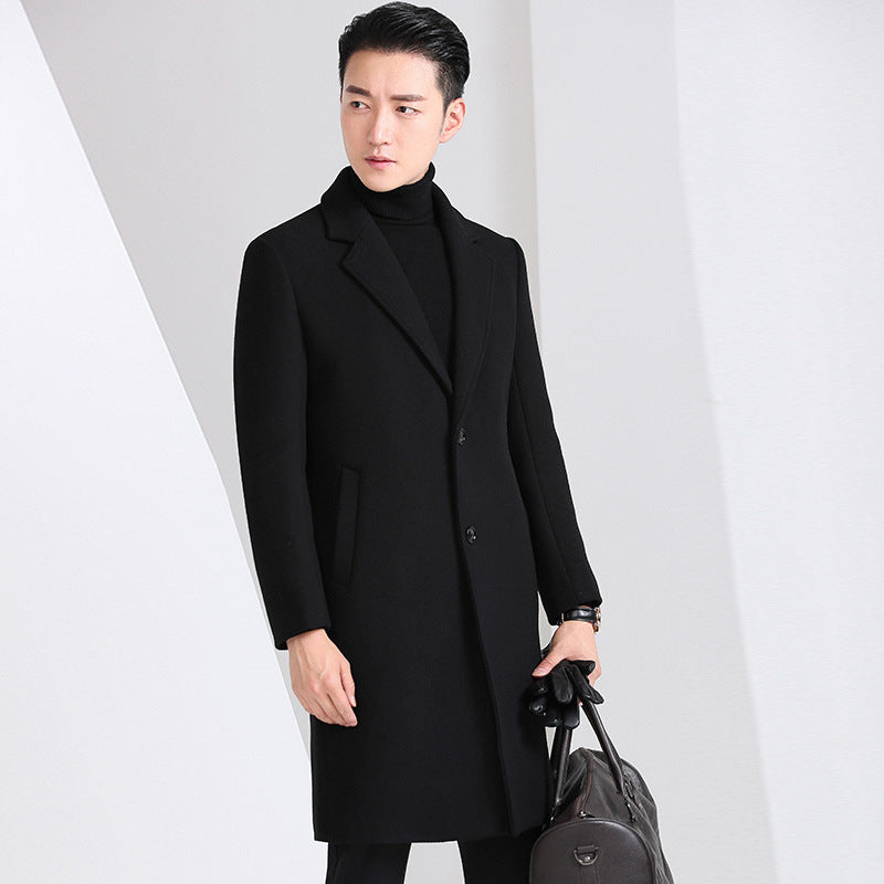 Manteau de laine mi-longueur pour hommes