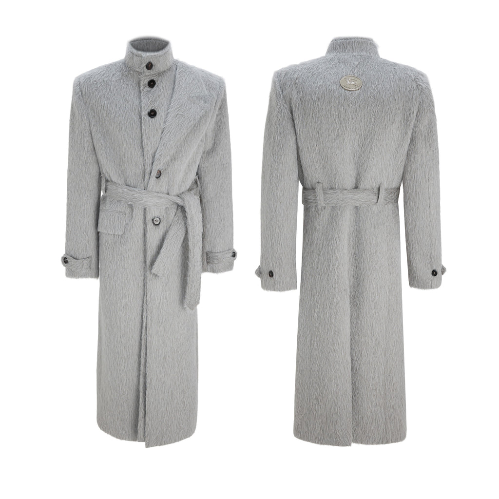 Couvercle long en laine Alpaca avec un design en tie-waist