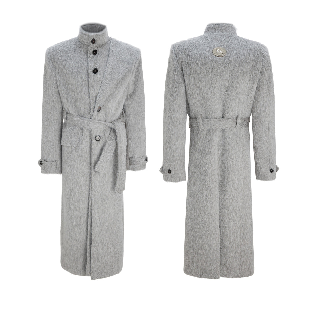 Couvercle long en laine Alpaca avec un design en tie-waist