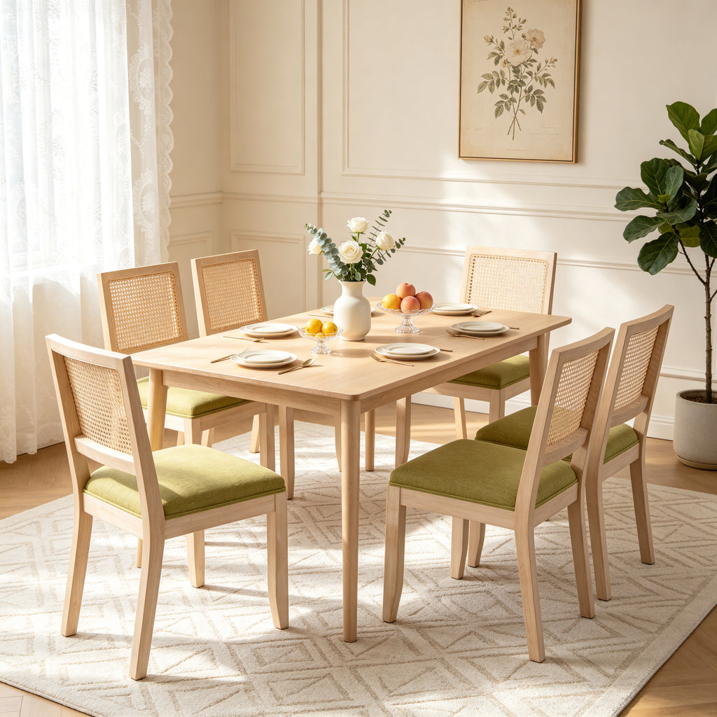 Agritourisme Rattan Chaises à manger Ensemble de 2