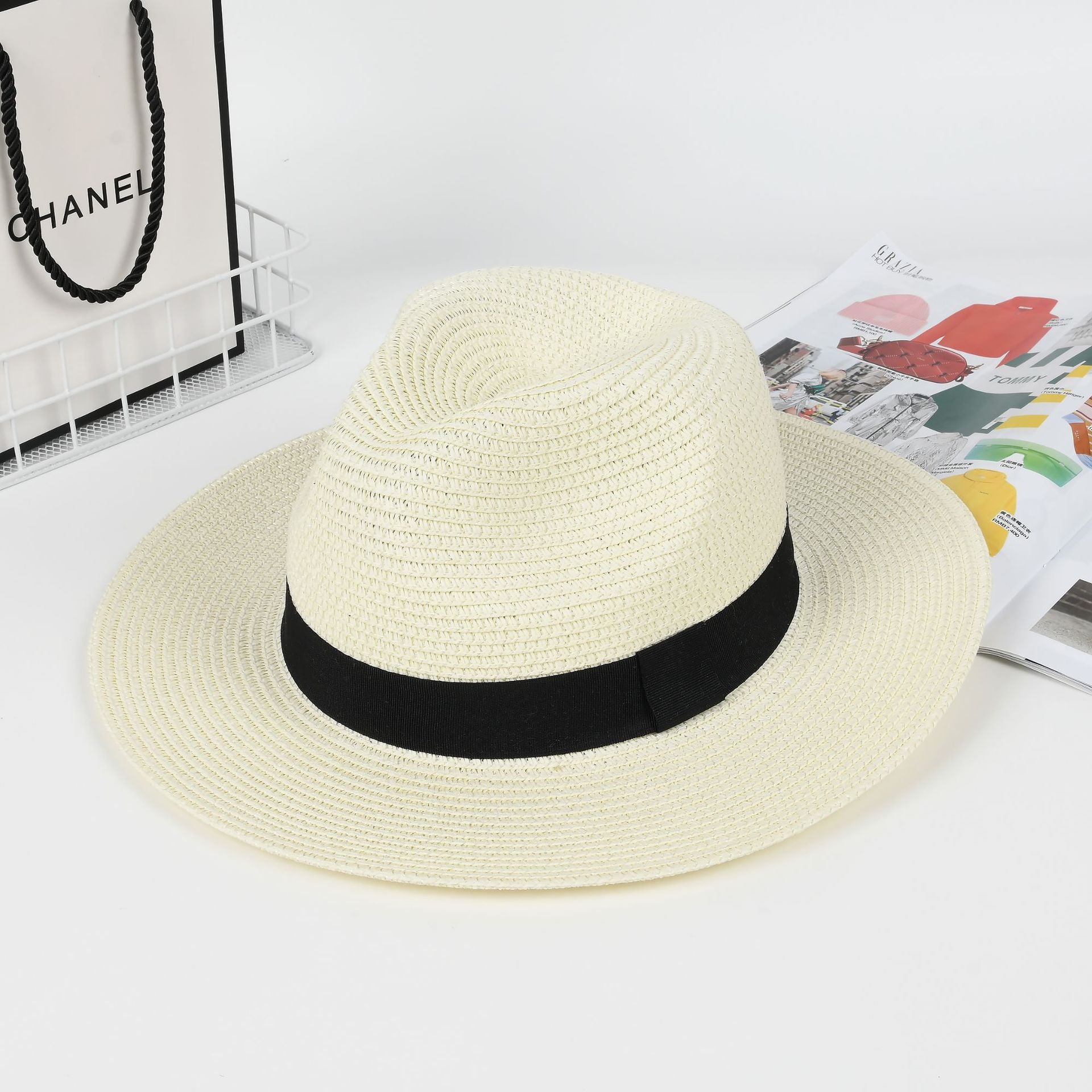 Chapeau de paille de Panama Grande circonférence de tête pour les femmes