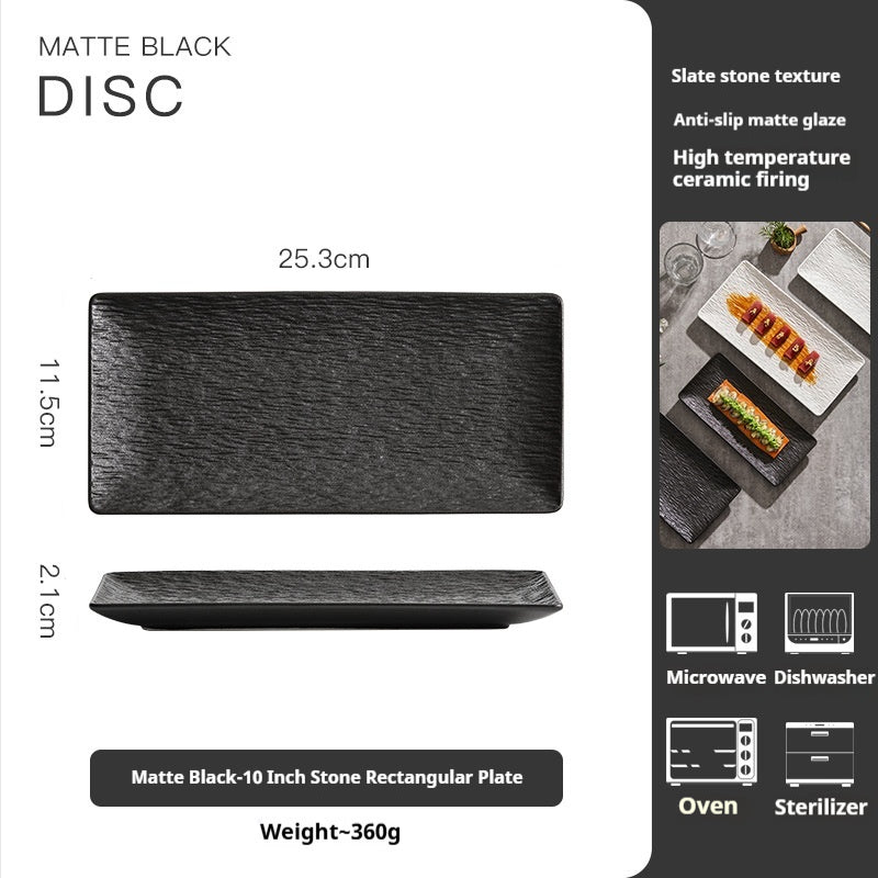Plaque de Sushi de luxe rectangulaire de haute qualité en céramique