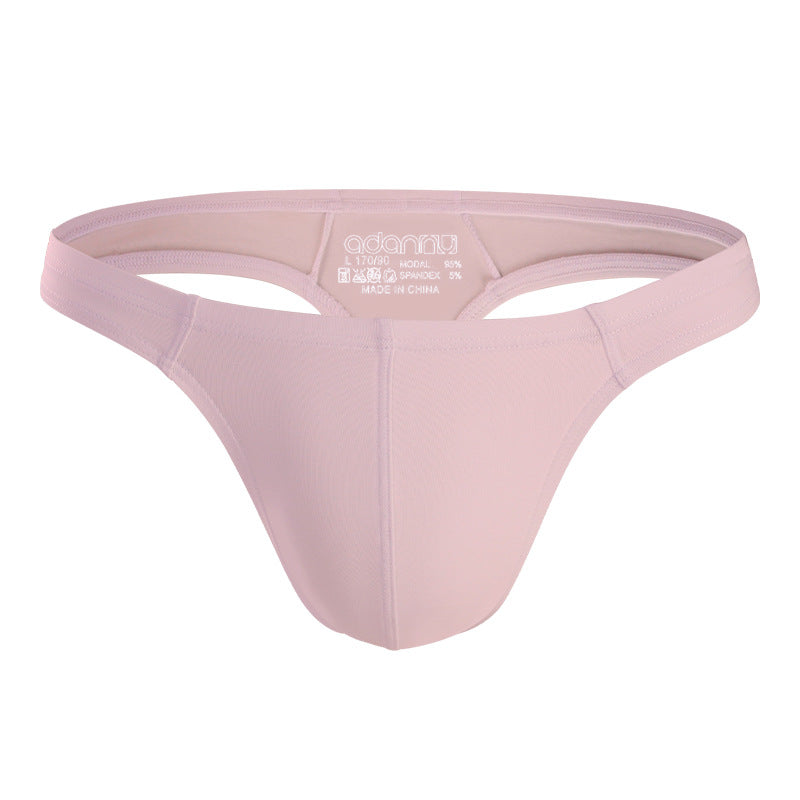 Hommes confortable respirant couleur solide faible taille T-back