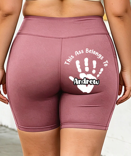 Shorts de yoga de grande taille imprimé à la main personnalisé Et texte