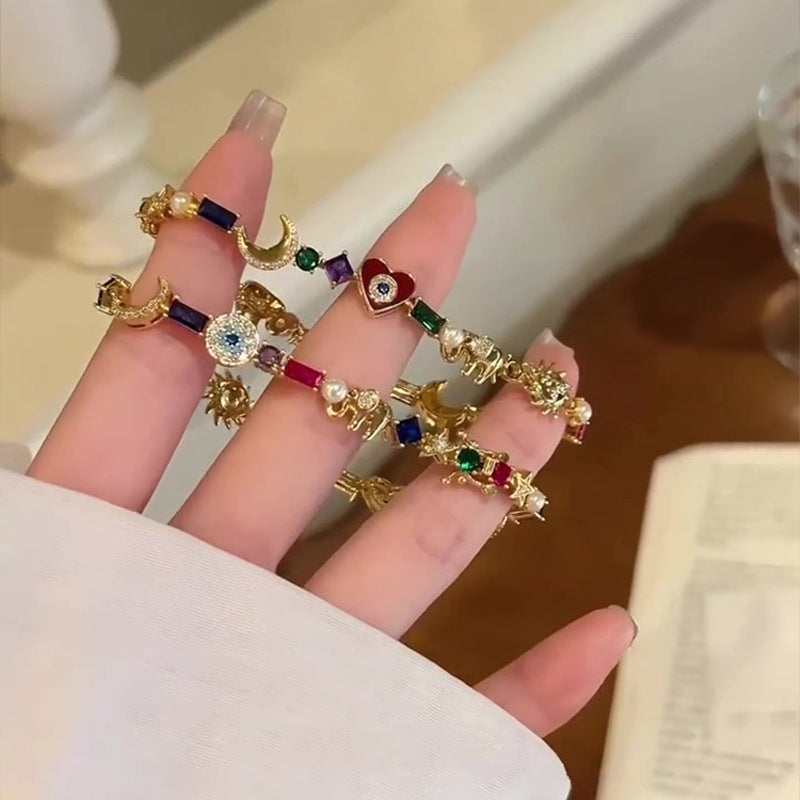 Starry Moon Strass Bracelet Niche Design-Statement Pièce