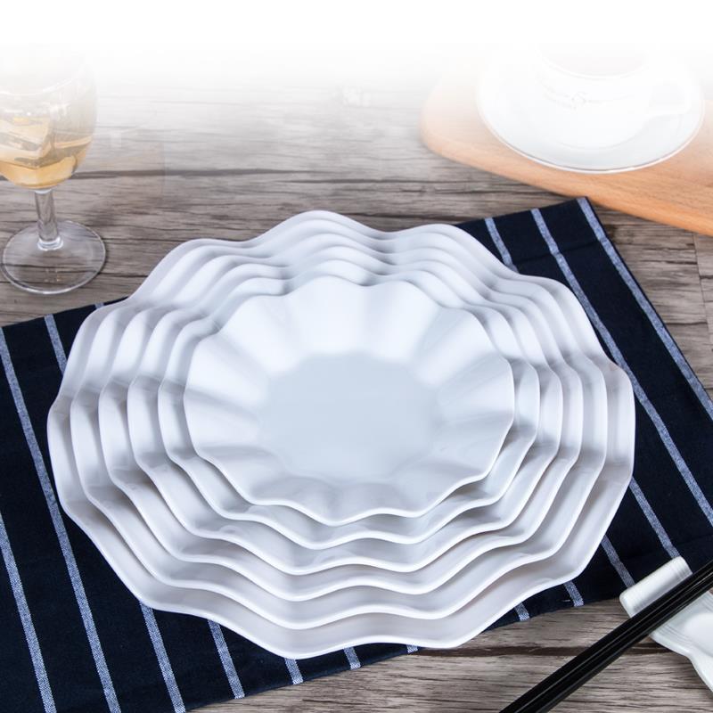 Assiette en plastique de table en mélamine de couleur pure