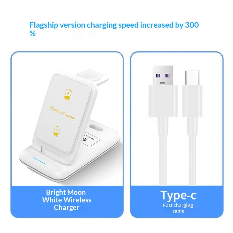 Chargeur de base magnétique sans fil de trois en un