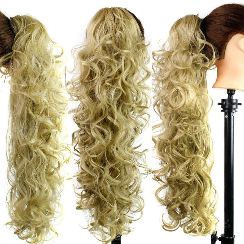 European And American Wig Femme Chimique Fibre Ponytail Grab Clip Wavy Long Curly