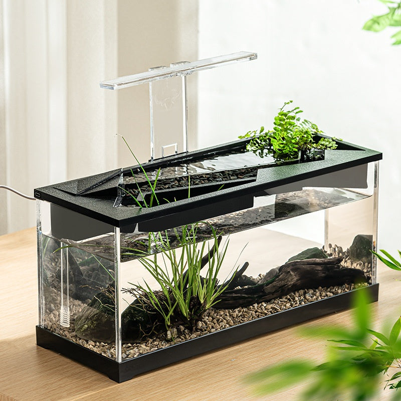 Filtre acrylique Chauffage circulaire Éclairage Aquarium Lazy intégré