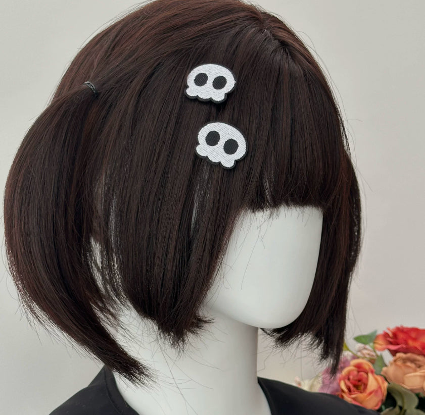 Subculture Crâne Bang Clip doux mignon épingle à cheveux foncé