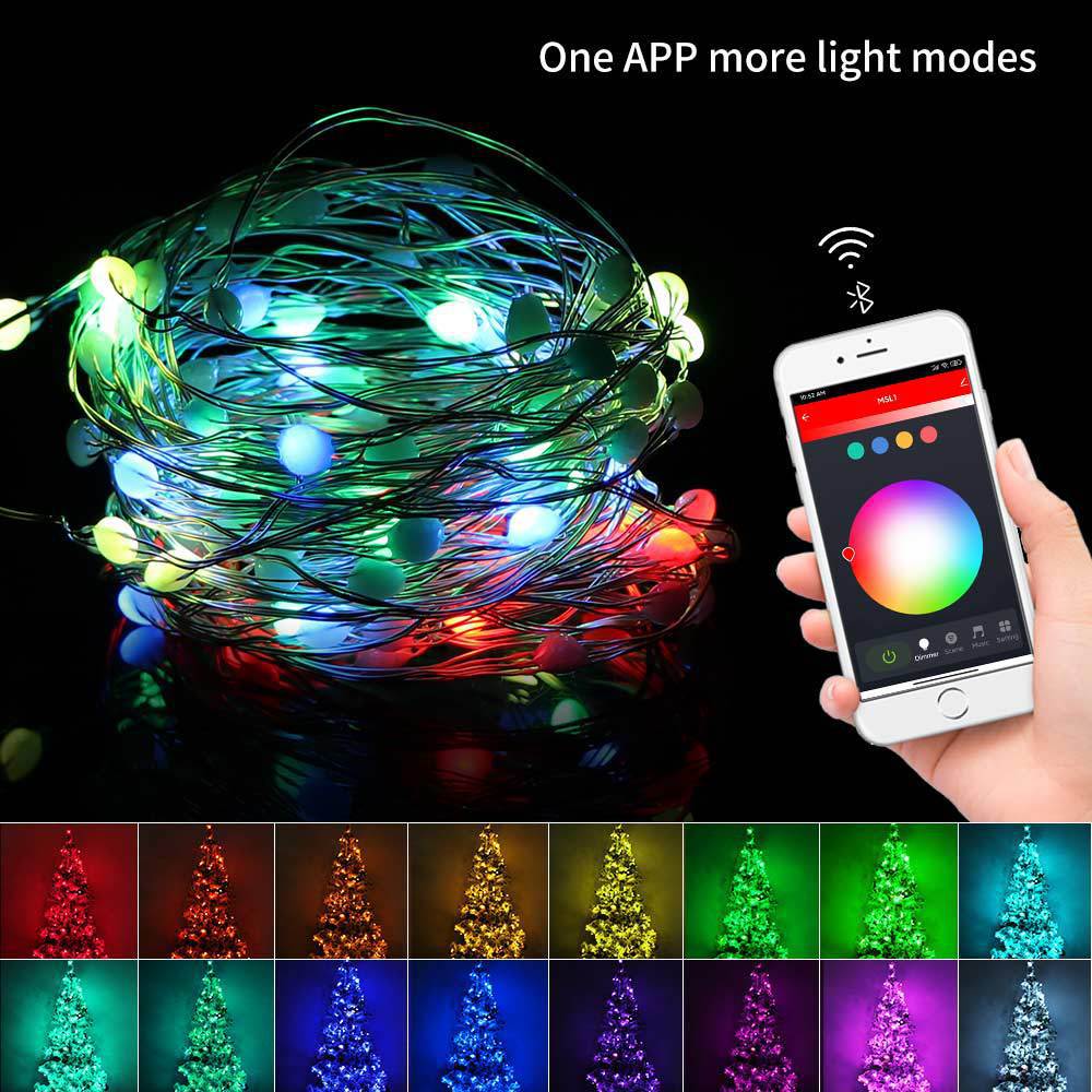 Smart LED String lumières danser avec de la musique Sync Dreamcolor Fairy Lampe Garland pour la maison Chr