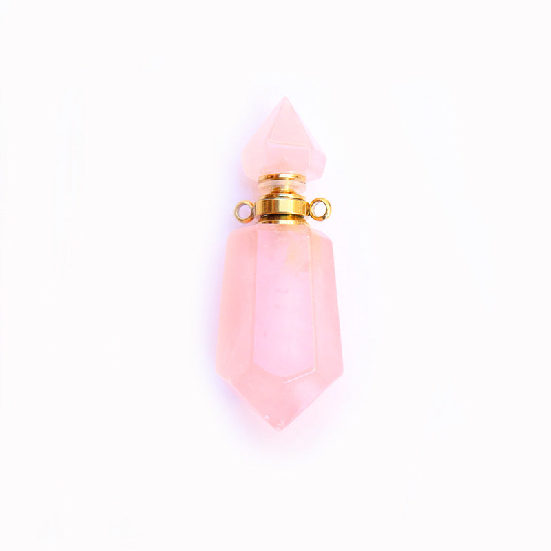 Pendentif de chaîne de bouteille de parfum en cristal naturel