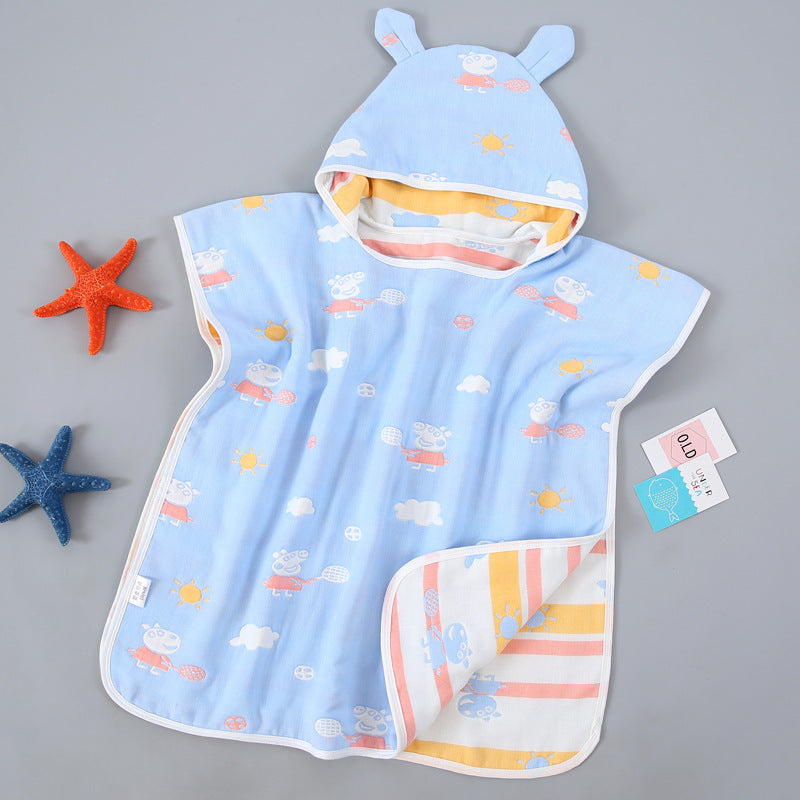 Cape de serviette de bain pour enfants avec cap Pure Cotton Gauze
