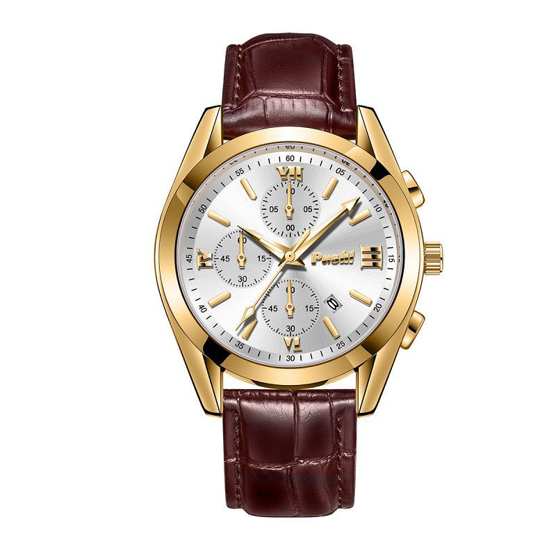 Montre Quartz Montre haute de gamme en cuir véritable montre imperméable pour hommes