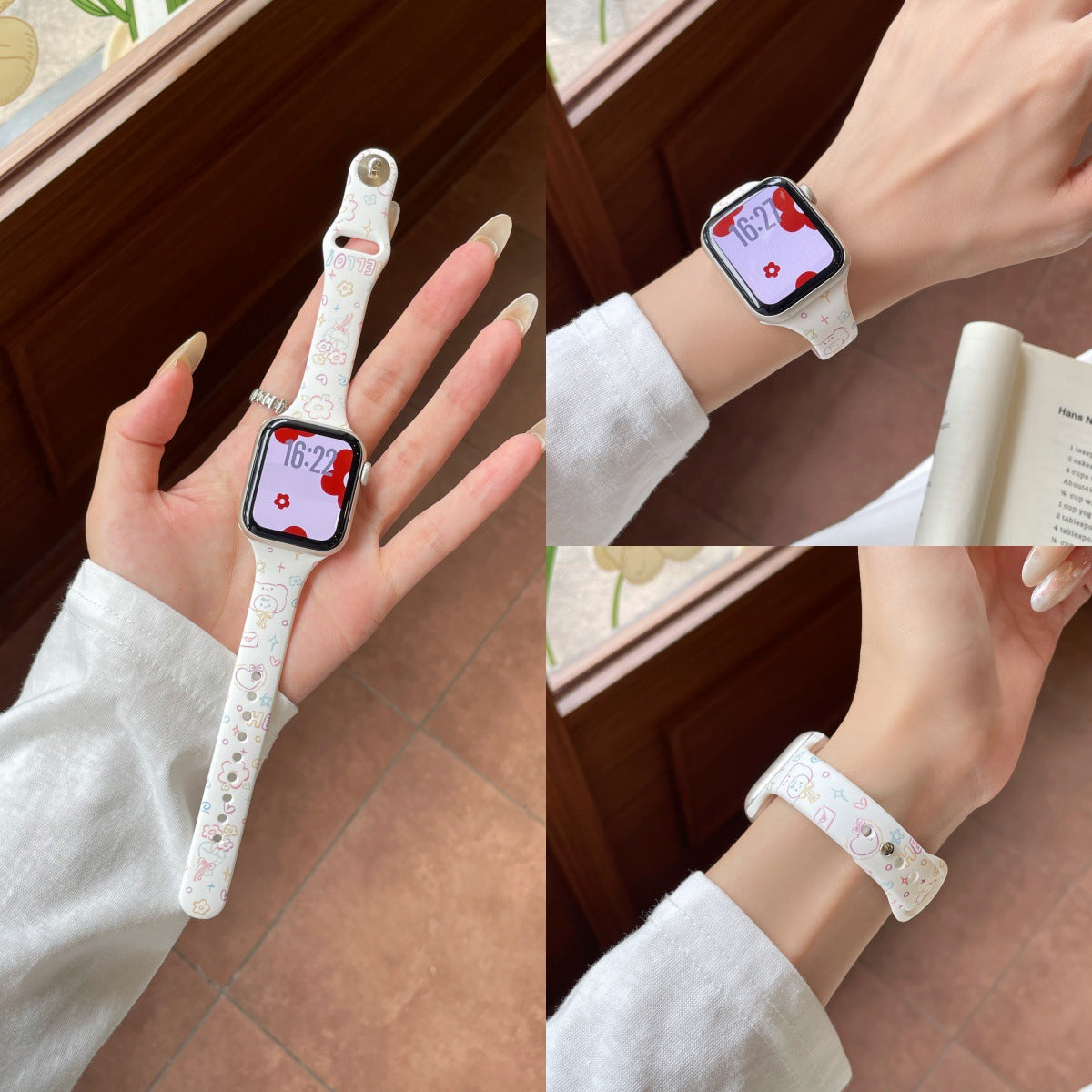 Bracelet en silicone imprimé pour femmes Style