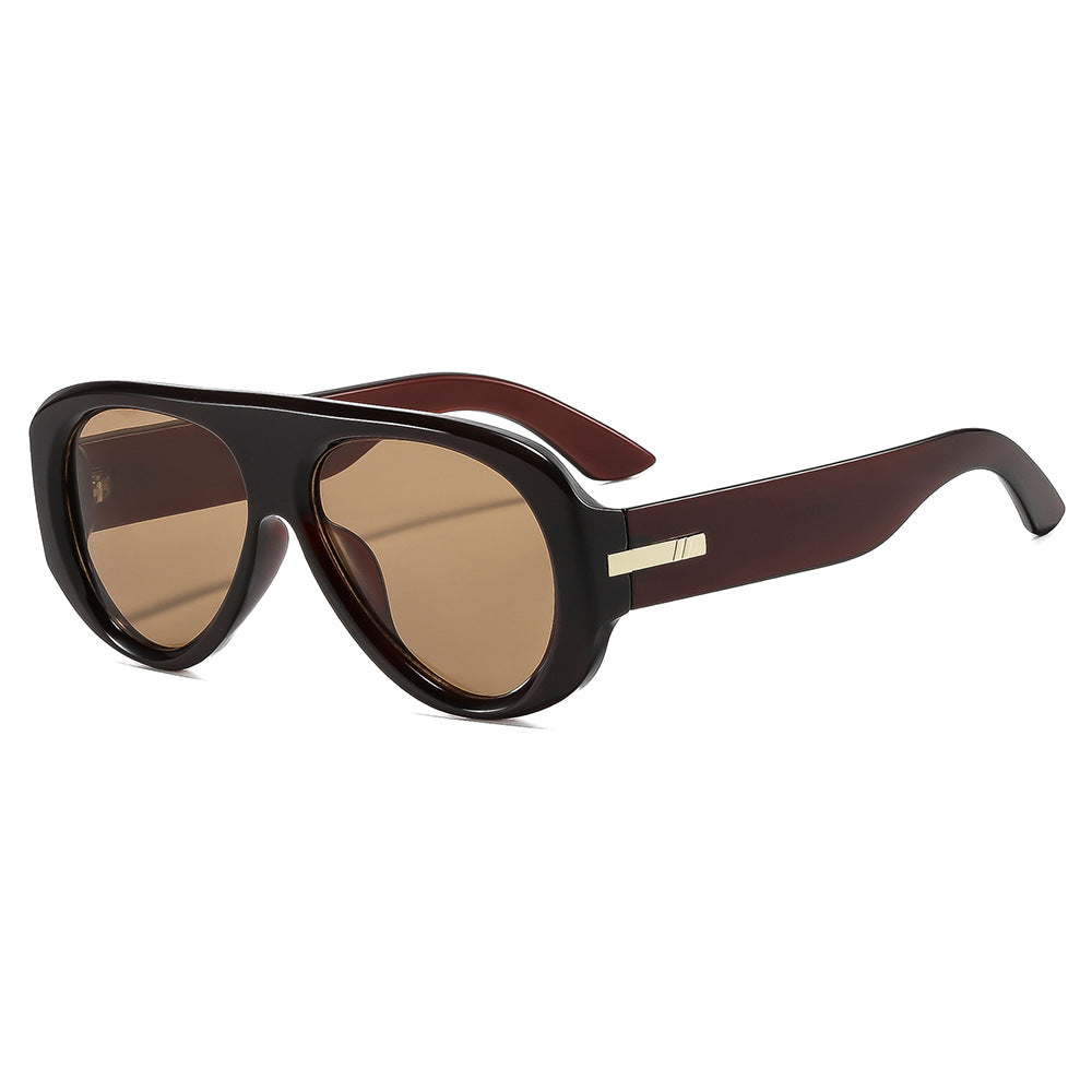 Lunettes de soleil rétro élégantes surdimensionnées Aviator