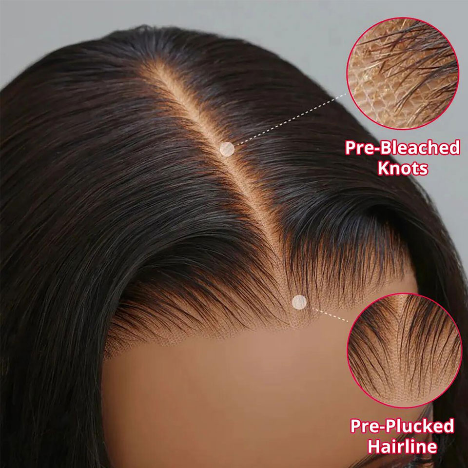 4x4 Perruque de cheveux humains couleur naturelle