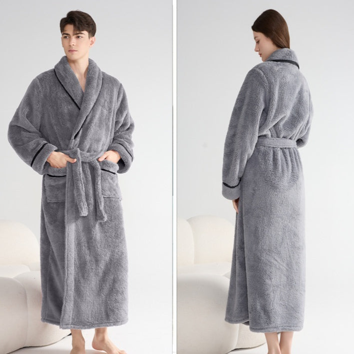 Automne et hiver épais robe de nuit style couple