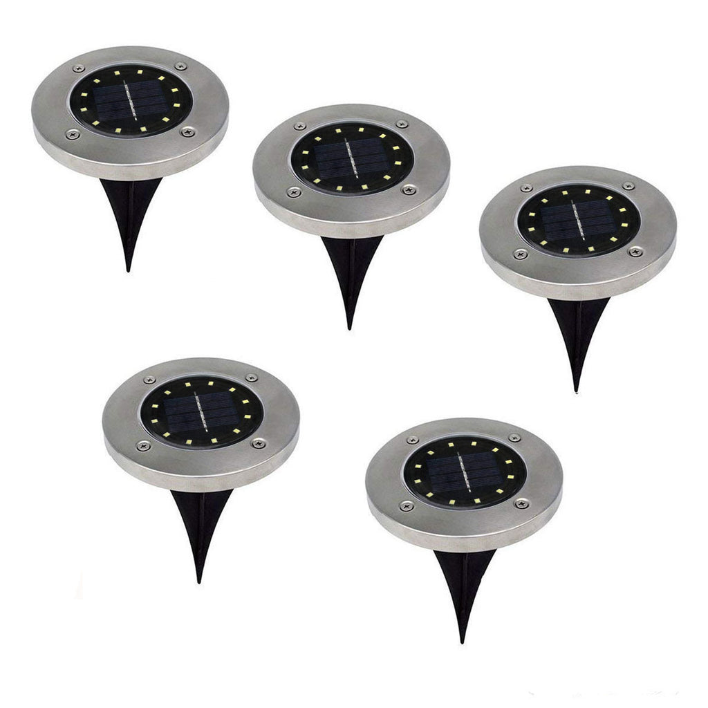 Lampe à gazon solaire 8led Solar Underground en acier inoxydable