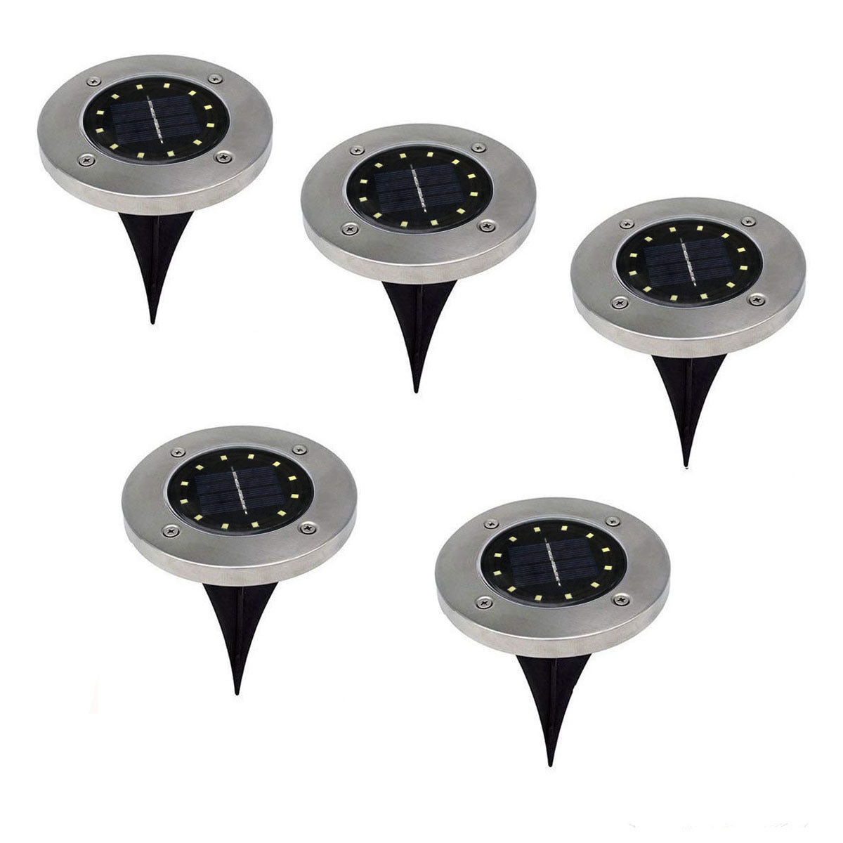 Lampe à gazon solaire 8led Solar Underground en acier inoxydable