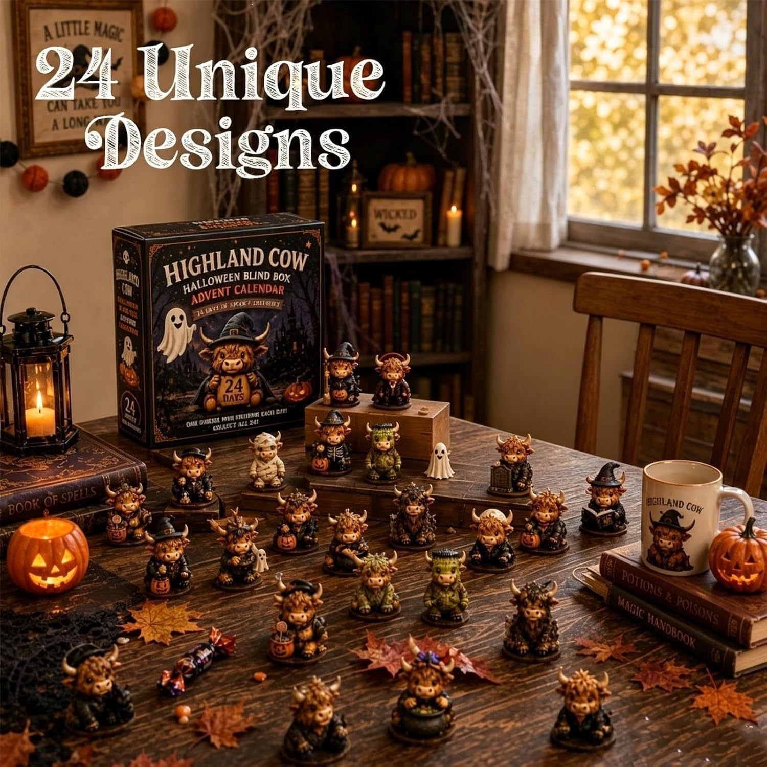Highland Cow Halloween Avent Calendrier Jouet