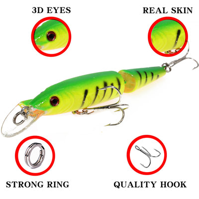 False Bait Double Section Submerged Mino Bionic Hard Pseudo-bait Warped Bouche Basse