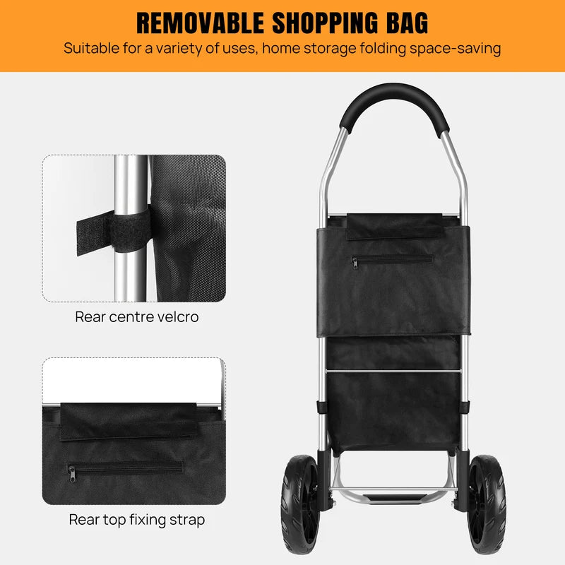 40L Chariot de shopping léger 2 roues
