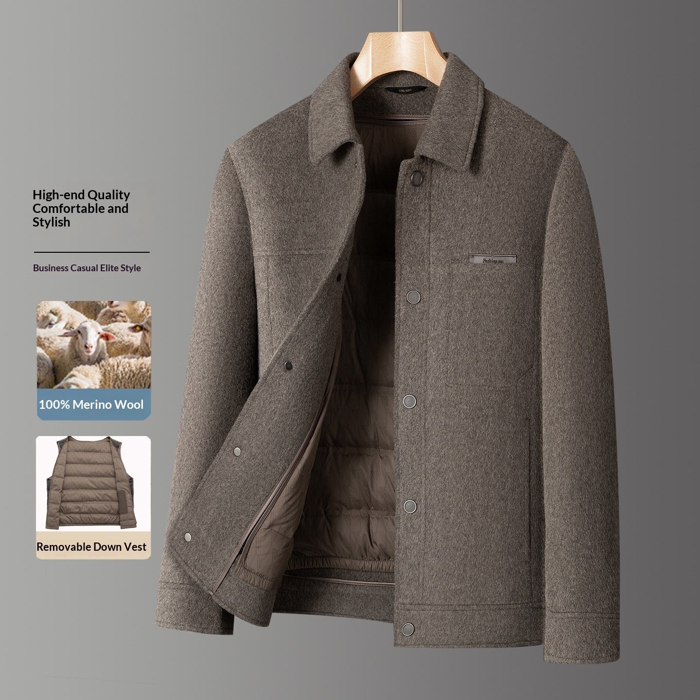 Manteau de laine à deux seins Hommes Vêtements de dessus