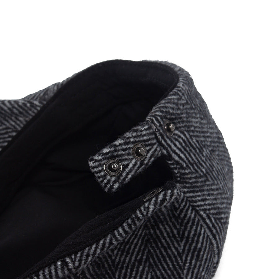 Beret Homme Anglais Vintage Newsboy Casual Herringbone Cap vers l'avant