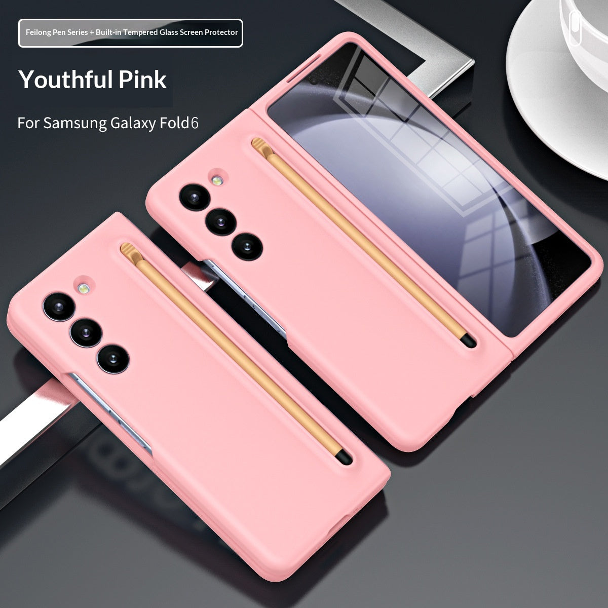 Coque de téléphone avec un stylo à sous à peau dure et la protection du stylet