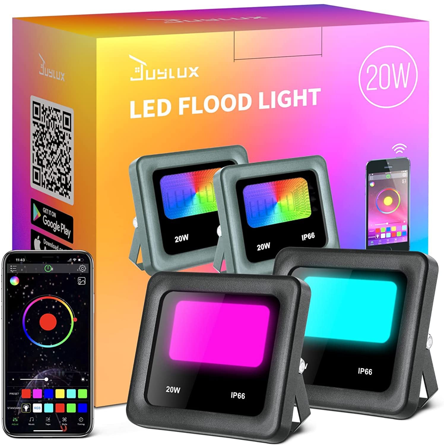 20W Rgb Bluetooth Dual Color Intelligent de la voix Timing Light Outdoor