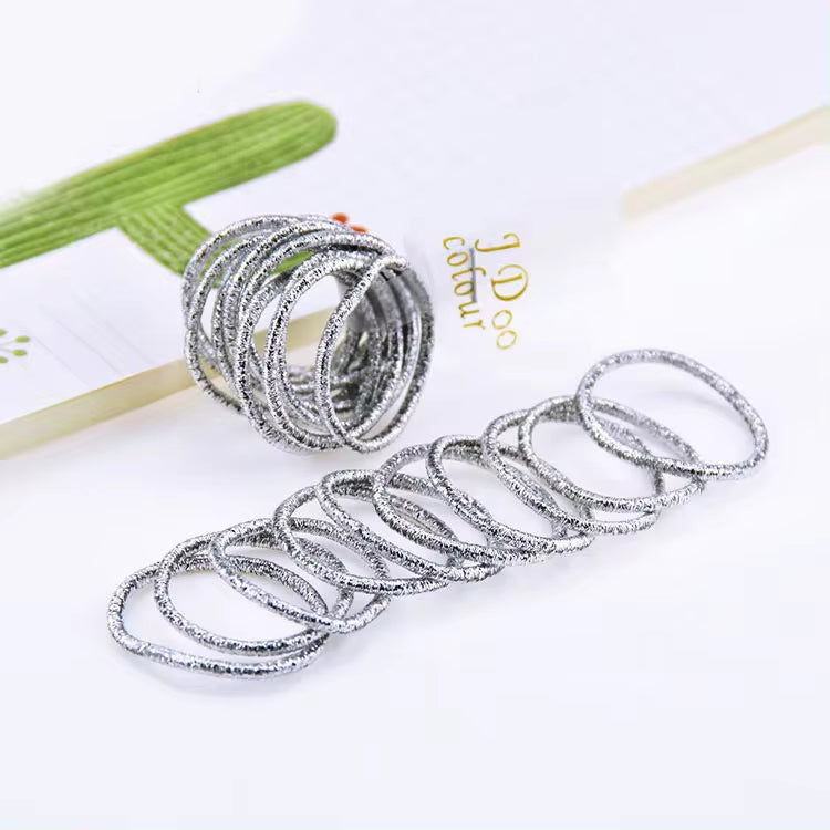 10-pack Élastique Élastique Shiny enfants bande en caoutchouc Bande de cheveux de feuille d'or Accessoires