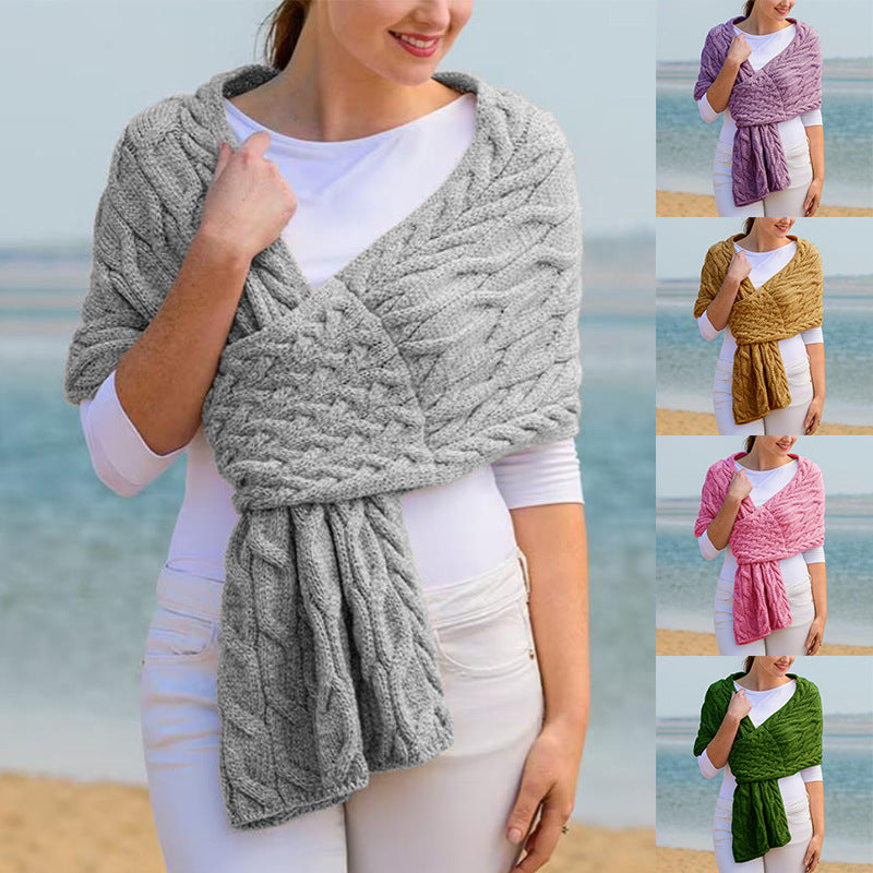 Fashionable femmes tricoté écharpe de châle
