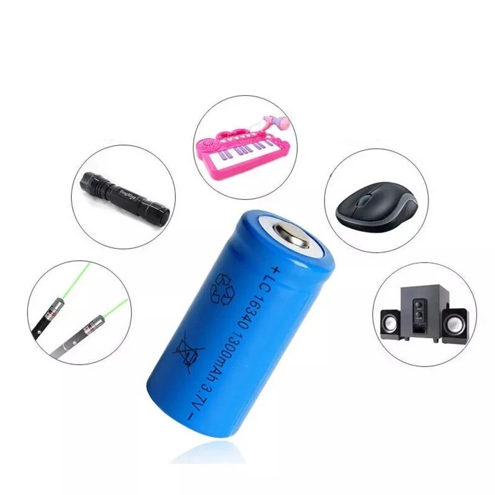 4 Pack 1300 MAh 16340 RCR123A Chargeur de batterie USB rechargeable 3.7 V Ion