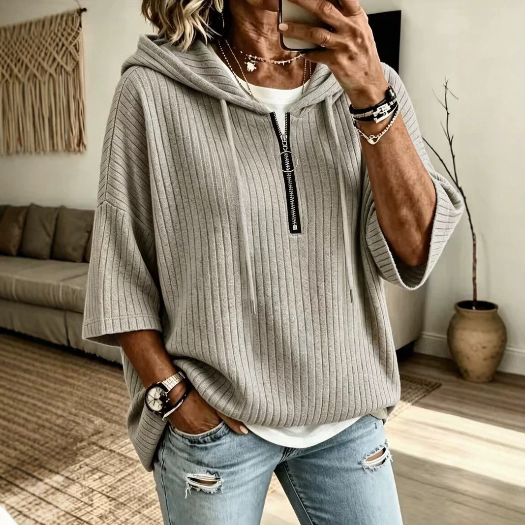 Top à capuche en polyester pour femmes