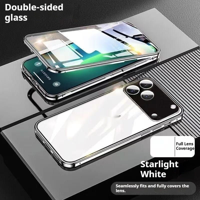 Cas de téléphone en verre double face Magneto applicable