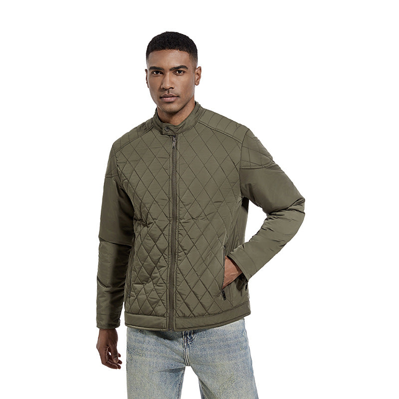 L'automne et l'hiver hommes légère veste en coton Casual en forme de diamant sur le collier